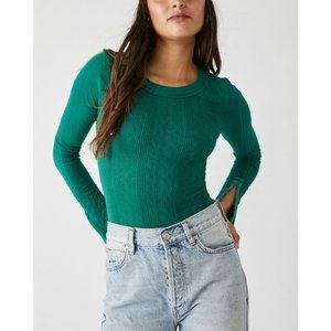 Free People Piece Of Me Bodysuit / Blue Pine
